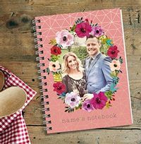 Tap to view Pink Floral Wreath Photo Notebook for Couples