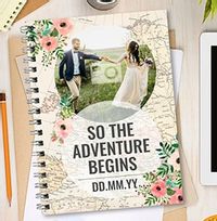 Tap to view Adventure Begins Photo Upload Wedding Notebook