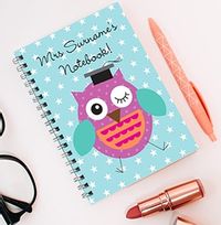 Tap to view Personalised Purple Owl Teacher Notebook, Stars