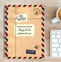 Travel Personalised Notebook, Air Mail