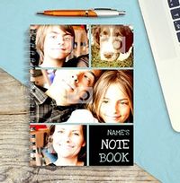 4 Photo Collage Personalised Name Notebook
