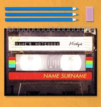 Rewind Red Cassette Notebook