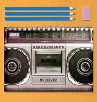 Rewind Ghetto Blaster Pink Notebook
