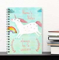 Personalised Unicorn & Rainbow Notebook
