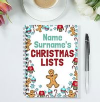 Christmas Lists Personalised Notebook