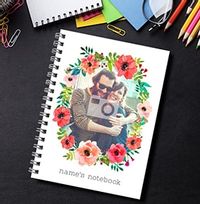 Single Photo Floral Name Notebook