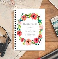 Things to Do Personalised Notebook, Floral