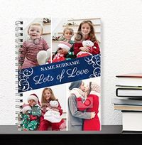 Personalised Festive Multi Photo Notebook - Lots of Love
