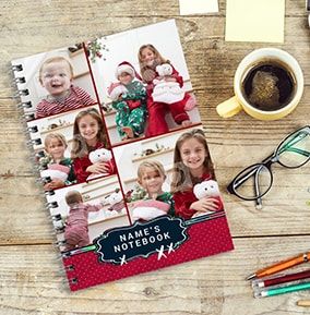Multi Photo Personalised Christmas Notebook