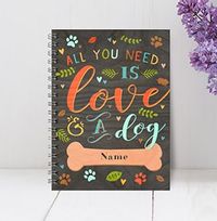 Love and Dogs Personalised Notebook