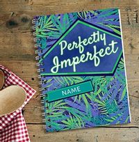 Perfectly Imperfect Personalised Notebook, Green & Blue
