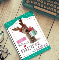 Christmas Wishes Barley Bear Personalised Notebook