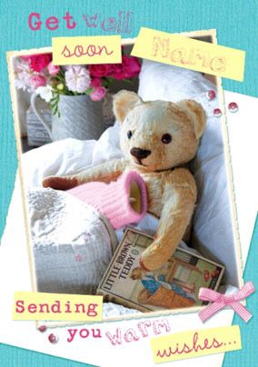 Teddy Bear Get Well Soon Cards Maker Online