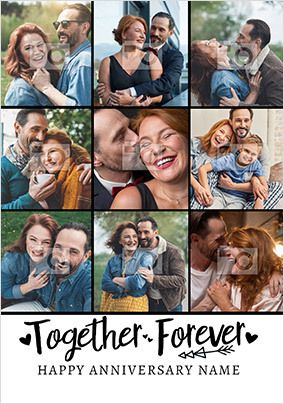 Together Forever Photo Collage Anniversary Card
