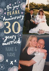 30 Years Married photo Anniversary Card