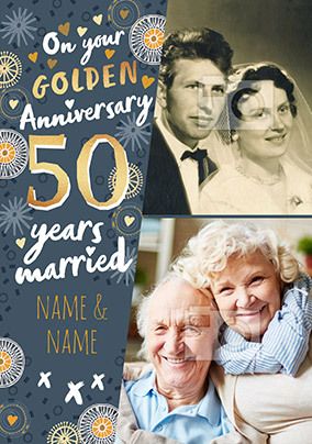 50 Years Married photo Anniversary Card