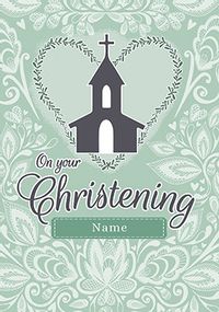 On your Christening Day Church personalised Card