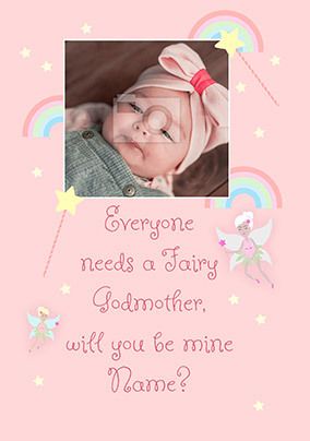 Fairy Godmother photo Christening Card