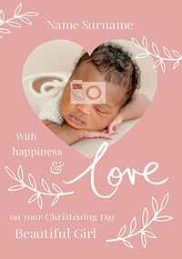 Happiness & Love on your Christening Day photo Card
