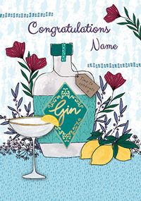 Congratulations Gin Personalised Card
