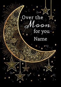Tap to view Over the Moon for You Personalised Card