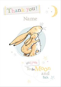 With Love to the Moon Thank You Personalised Card