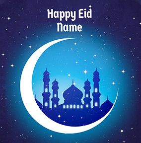 Happy Eid Crescent Moon Card