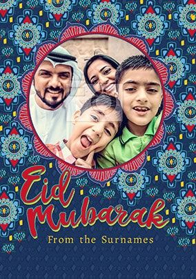 Eid Mubarak Family Photo Card