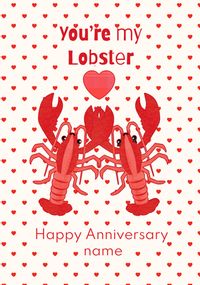 You're My Lobster Personalised Anniversary Card