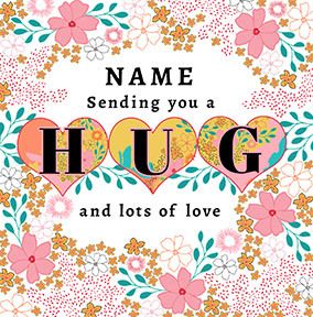 Sending a Hug Personalised Card
