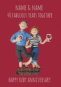 40 Years - Ruby Anniversary Personalised Card