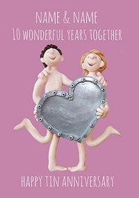 Tap to view 10 Years - Tin Anniversary Personalised Card
