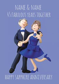 45 Years - Sapphire Anniversary Personalised Card