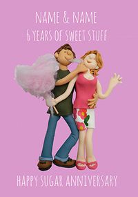Tap to view 6 Years - Sugar Anniversary Personalised Card