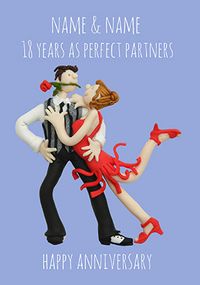 18 Years - Perfect Partners Anniversary Personalised Card