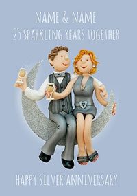 25 Years - Silver Anniversary Personalised Card