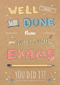 Passed your Exams personalised Card