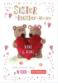 Sister & Brother in Law Personalised Anniversary Card