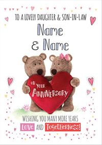 Barley Bear - Daughter & Son-In-Law Anniversary Personalised Card