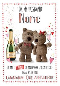 Tap to view Barley Bear - Husband Anniversary Personalised Card