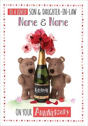 Barley Bear - Son & Daughter-In-Law Personalised Card