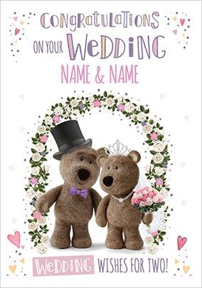Barley Bear - Wedding Day Personalised Card