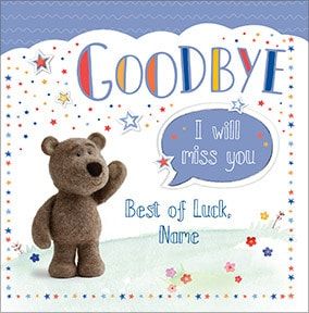 Barley Bear - Goodbye  Personalised Card