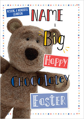 Personalised EASTER CARD Son Grandson Chick & Bunny 