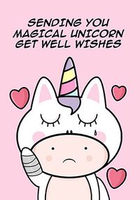 Magical Unicorn Well Wishes Personalised Card