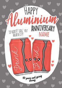 10th  Anniversary Aluminium personalised Card