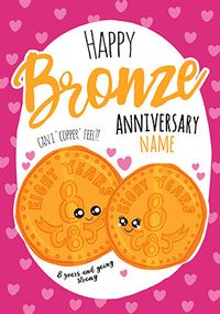 Tap to view 8th Anniversary Bronze personalised Card