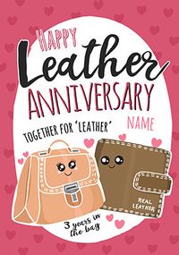 Tap to view 3rd Anniversary Leather personalised Card