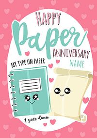 Tap to view 1st Anniversary Paper personalised Card