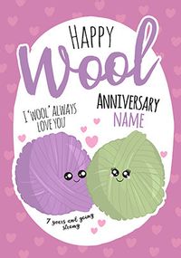 Tap to view 7th Anniversary Wool personalised Card
